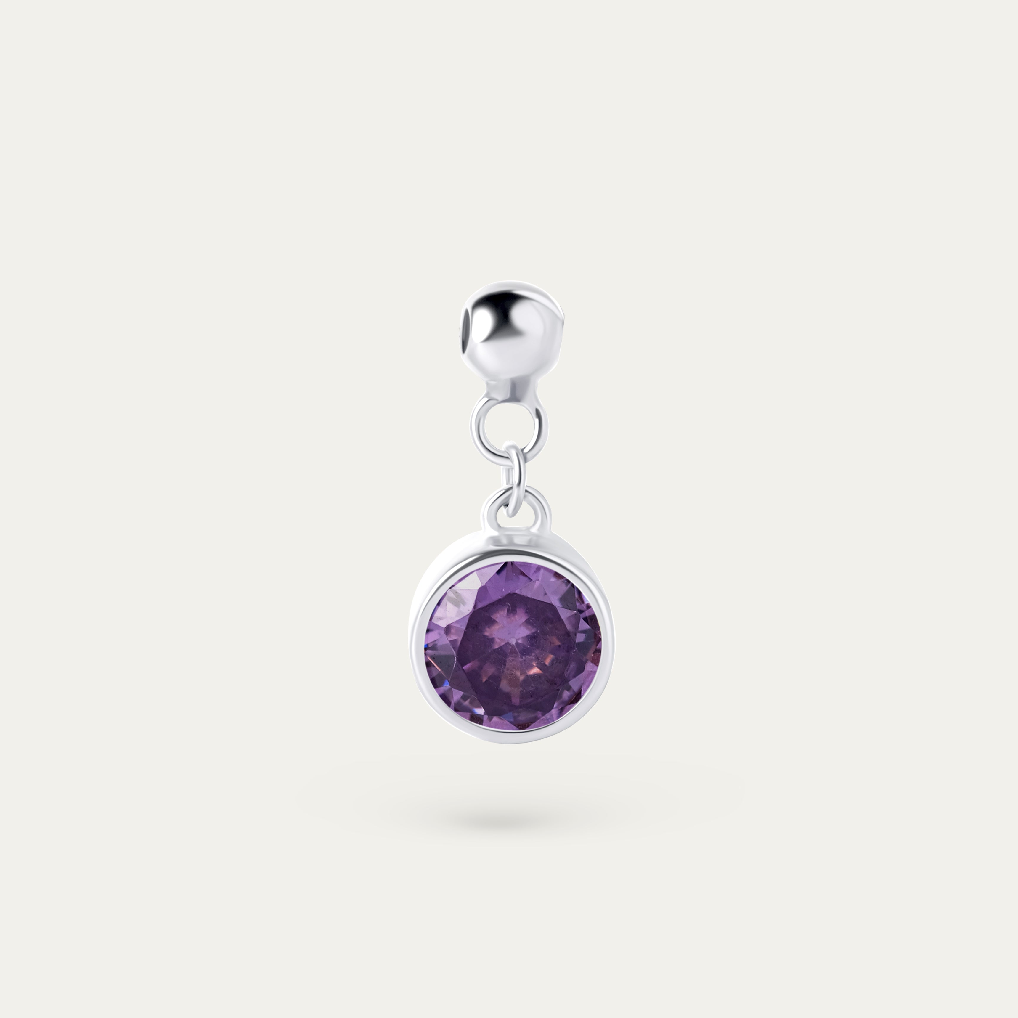 Bertha February CZ Charm (925 Sterling Silver)
